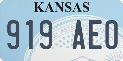 KS license plate 919AEO