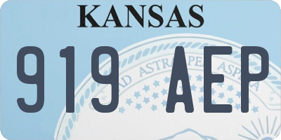 KS license plate 919AEP