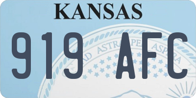 KS license plate 919AFC