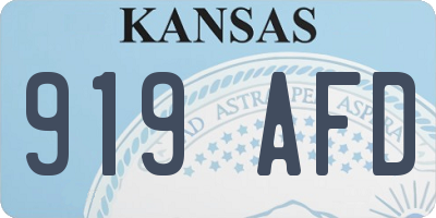 KS license plate 919AFD