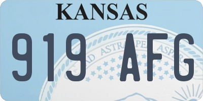 KS license plate 919AFG