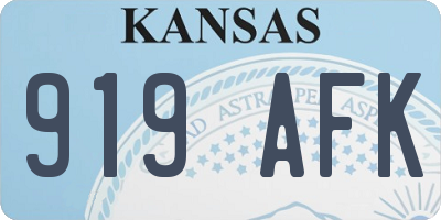 KS license plate 919AFK