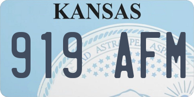 KS license plate 919AFM