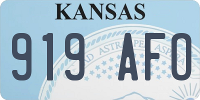 KS license plate 919AFO