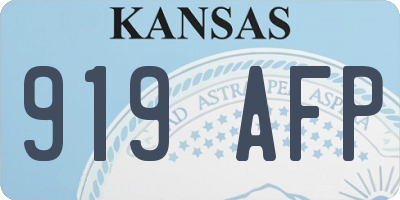 KS license plate 919AFP