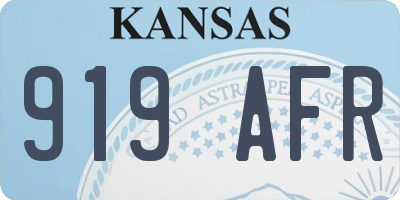KS license plate 919AFR