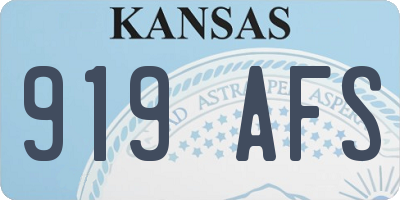 KS license plate 919AFS