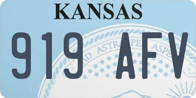 KS license plate 919AFV