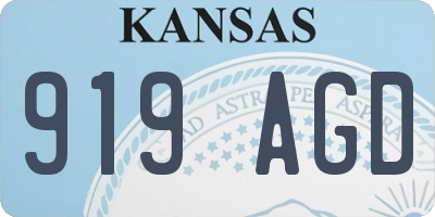 KS license plate 919AGD