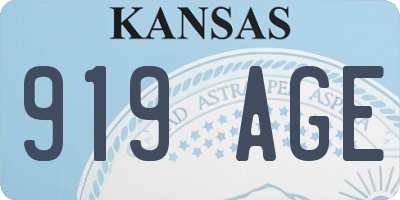 KS license plate 919AGE