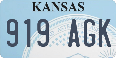 KS license plate 919AGK
