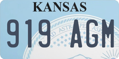 KS license plate 919AGM