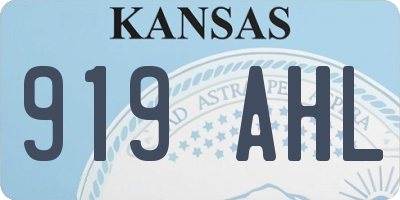 KS license plate 919AHL