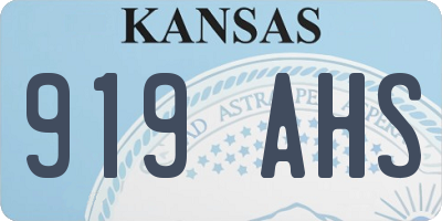 KS license plate 919AHS