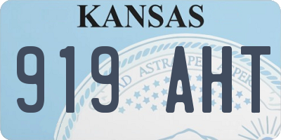 KS license plate 919AHT
