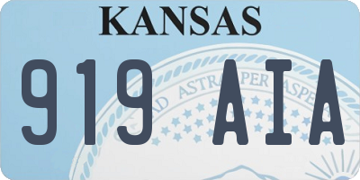 KS license plate 919AIA