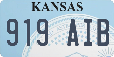 KS license plate 919AIB