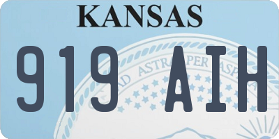 KS license plate 919AIH