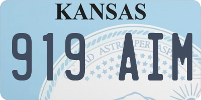 KS license plate 919AIM