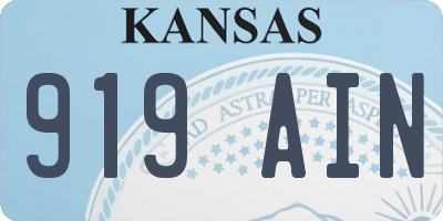 KS license plate 919AIN