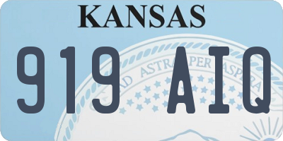KS license plate 919AIQ