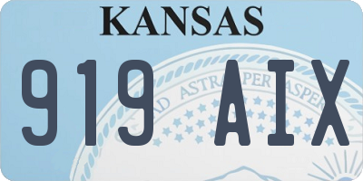 KS license plate 919AIX