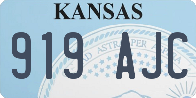 KS license plate 919AJC