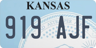 KS license plate 919AJF