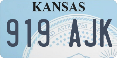 KS license plate 919AJK