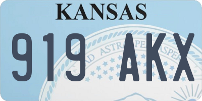 KS license plate 919AKX