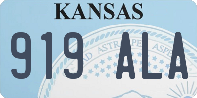 KS license plate 919ALA