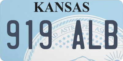 KS license plate 919ALB