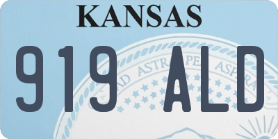 KS license plate 919ALD