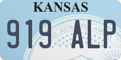 KS license plate 919ALP