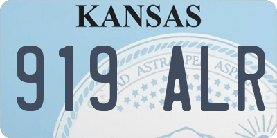 KS license plate 919ALR