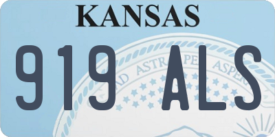 KS license plate 919ALS