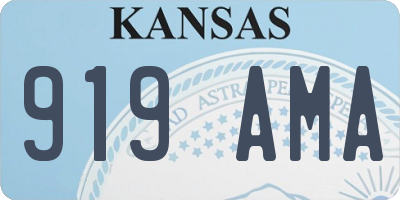 KS license plate 919AMA