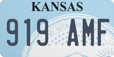 KS license plate 919AMF