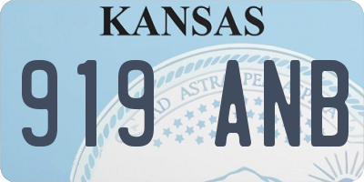 KS license plate 919ANB