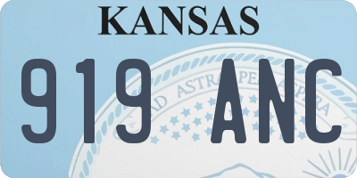 KS license plate 919ANC