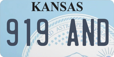 KS license plate 919AND