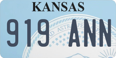 KS license plate 919ANN