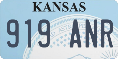 KS license plate 919ANR