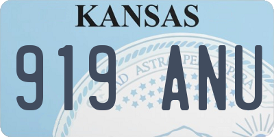KS license plate 919ANU