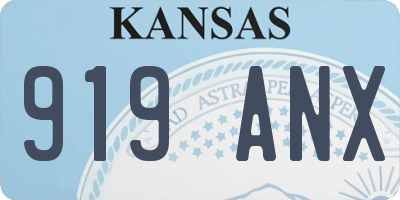 KS license plate 919ANX