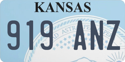 KS license plate 919ANZ