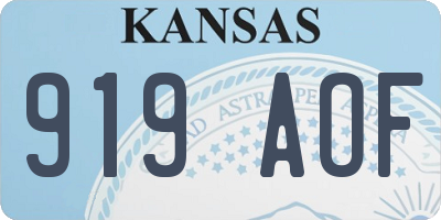 KS license plate 919AOF