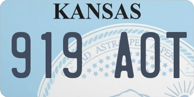 KS license plate 919AOT