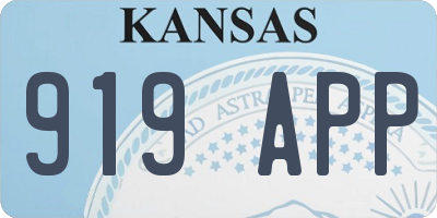 KS license plate 919APP