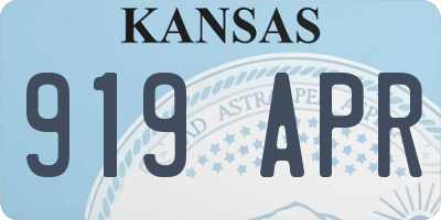 KS license plate 919APR